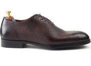Men’s Wine Whole cut, Crust Leather Formal shoes, Business & Casual Wear - Feetique Footwea